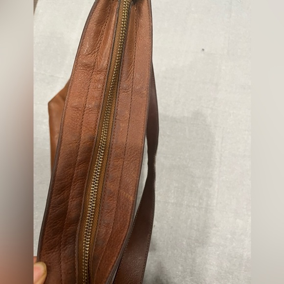 VTG Fossil Brown Leather Hobo Shoulder Bag - Picture 5 of 11